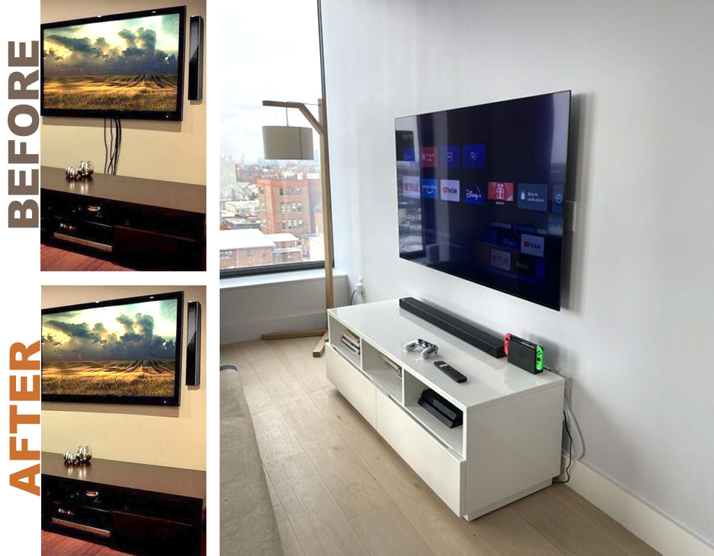 TV Mounting with Hidden Wires